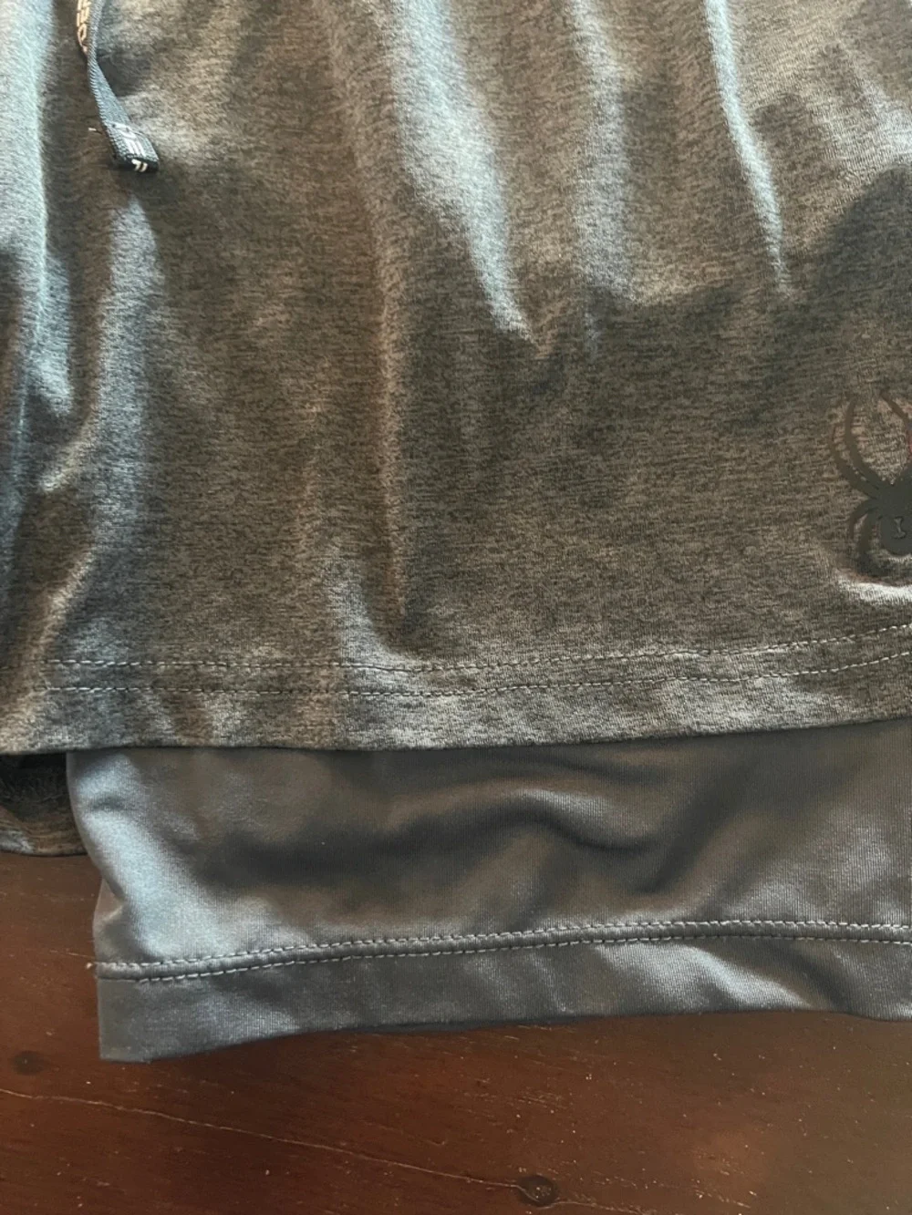 Spyder Men's Charcoal Gray Athletic Two-in-One Shorts -Size Medium